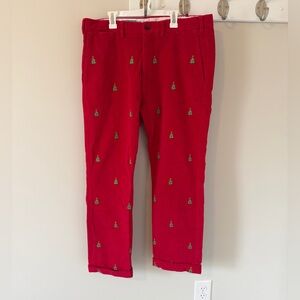 Castaway Nantucket Beachcomber Corduroy Pant Christmas Tree Red Size 36 Men’s